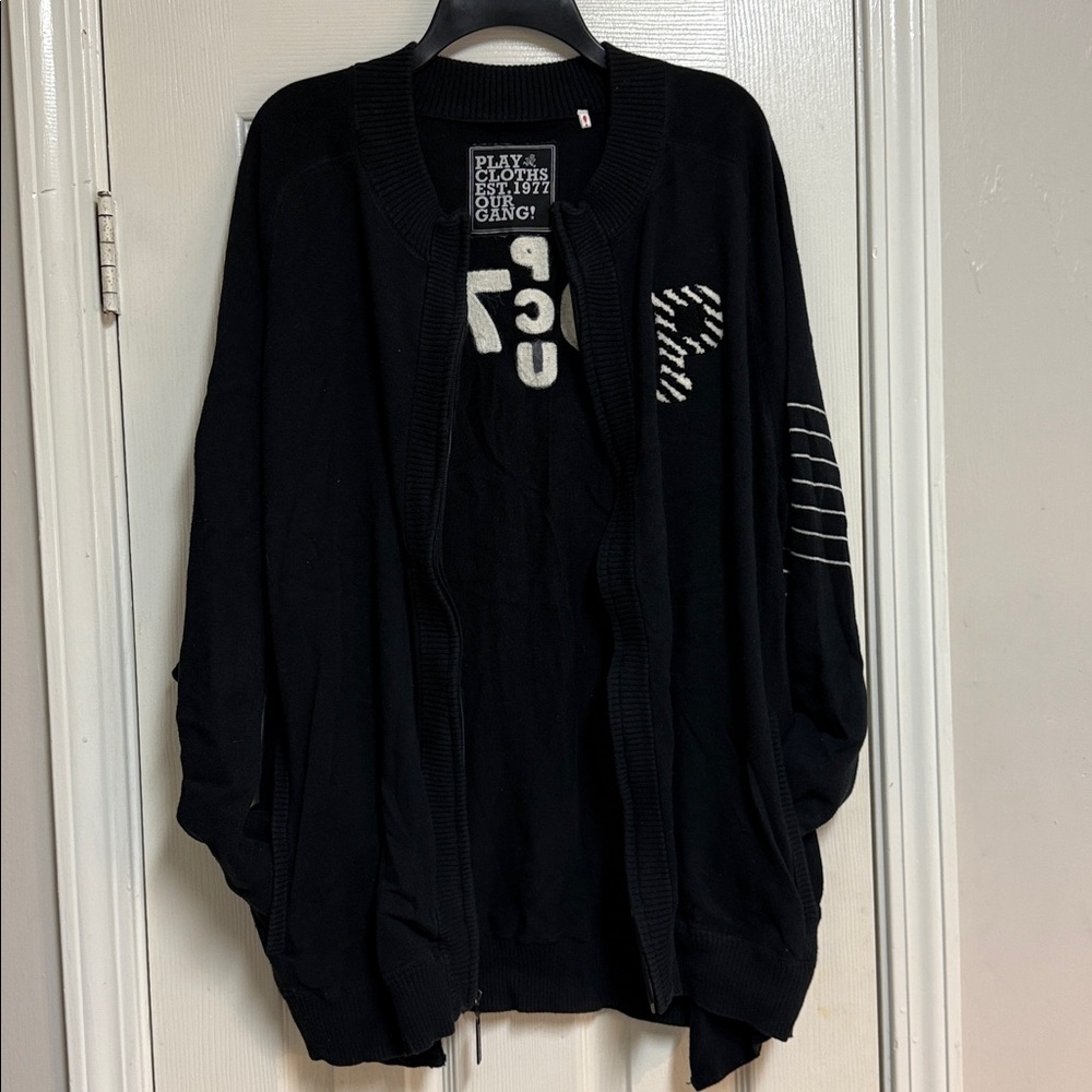 Play Cloths EST. 1977 "Our Gang" Zip -Up Men’s Black Sweater